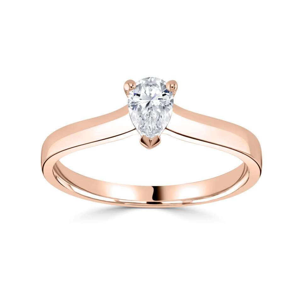 Lab-Grown Classic- Pear Cut Solitaire - Ksenia Mirella Jewellery 