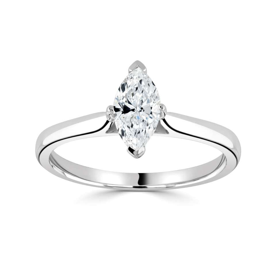 Lab-Grown Classic-Marquise Cut Solitaire - Ksenia Mirella Jewellery 