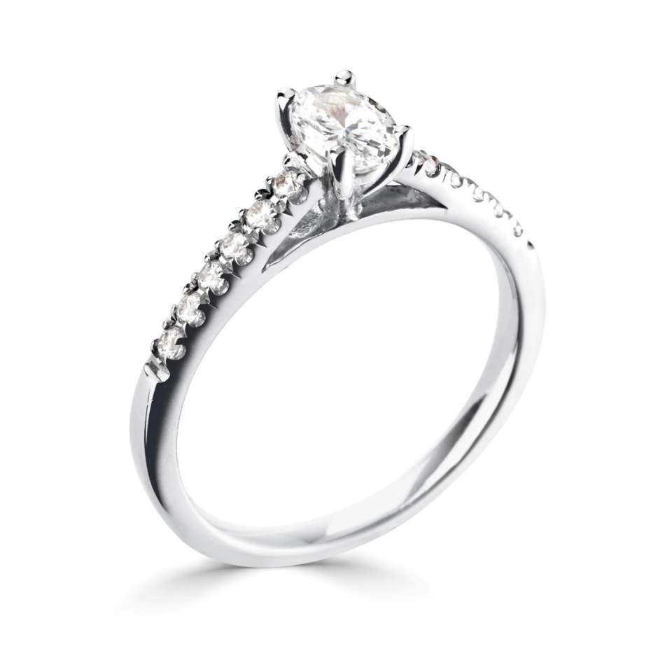 Lab-Grown Classic- Oval Cut Diamond Band Ring - Ksenia Mirella Jewellery 