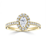 Lab-Grown Classic- Oval Cut Diamond Halo Ring - Ksenia Mirella Jewellery 