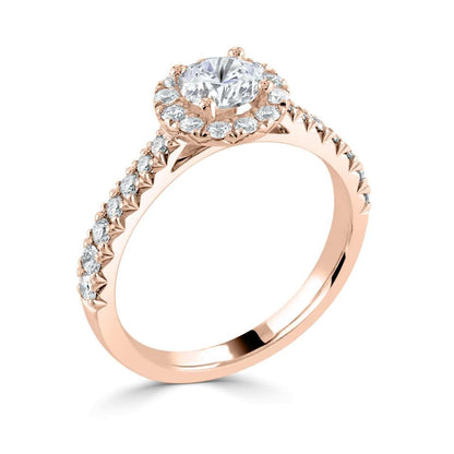 Lab-Grown Classic- Brilliant Cut Diamond Halo Ring - Ksenia Mirella Jewellery 