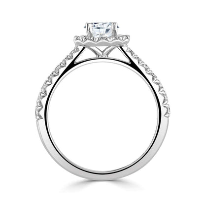 Lab-Grown Classic- Brilliant Cut Diamond Halo Ring - Ksenia Mirella Jewellery 