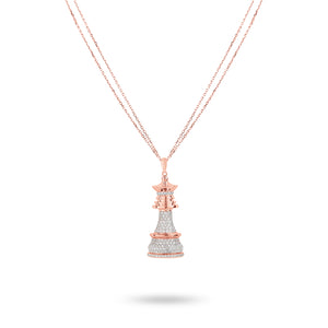 The Queen Power - Rose Gold White Diamonds Necklace - Ksenia Mirella Jewellery 