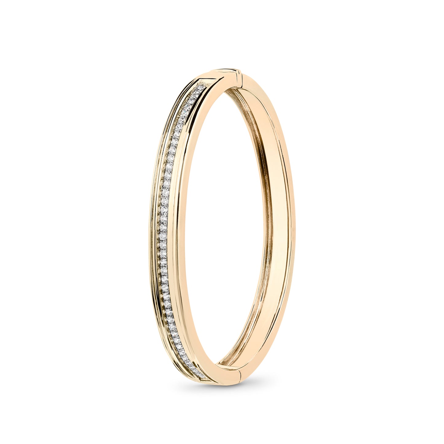 Regina - Yellow Gold White Diamond Bangle - Ksenia Mirella Jewellery 