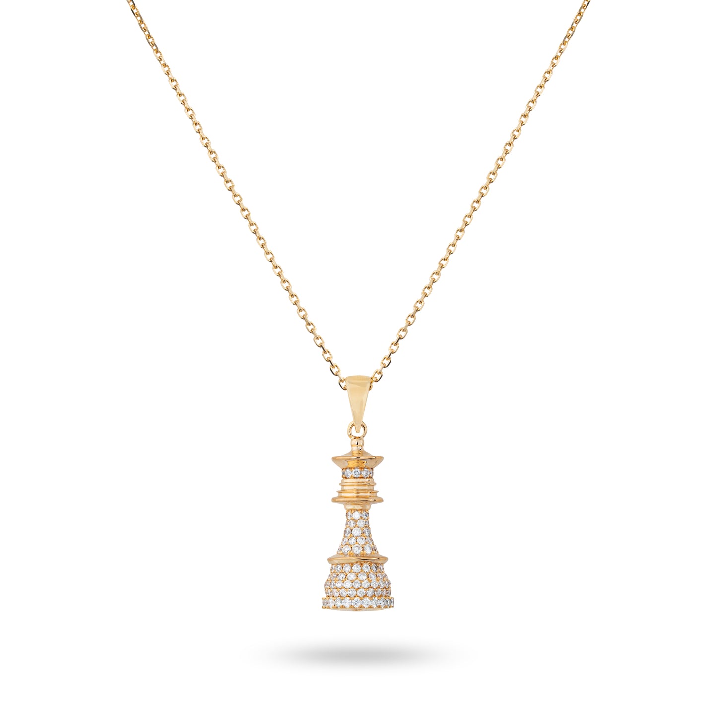 The Queen Power - Yellow Gold White Diamonds Necklace - Ksenia Mirella Jewellery 