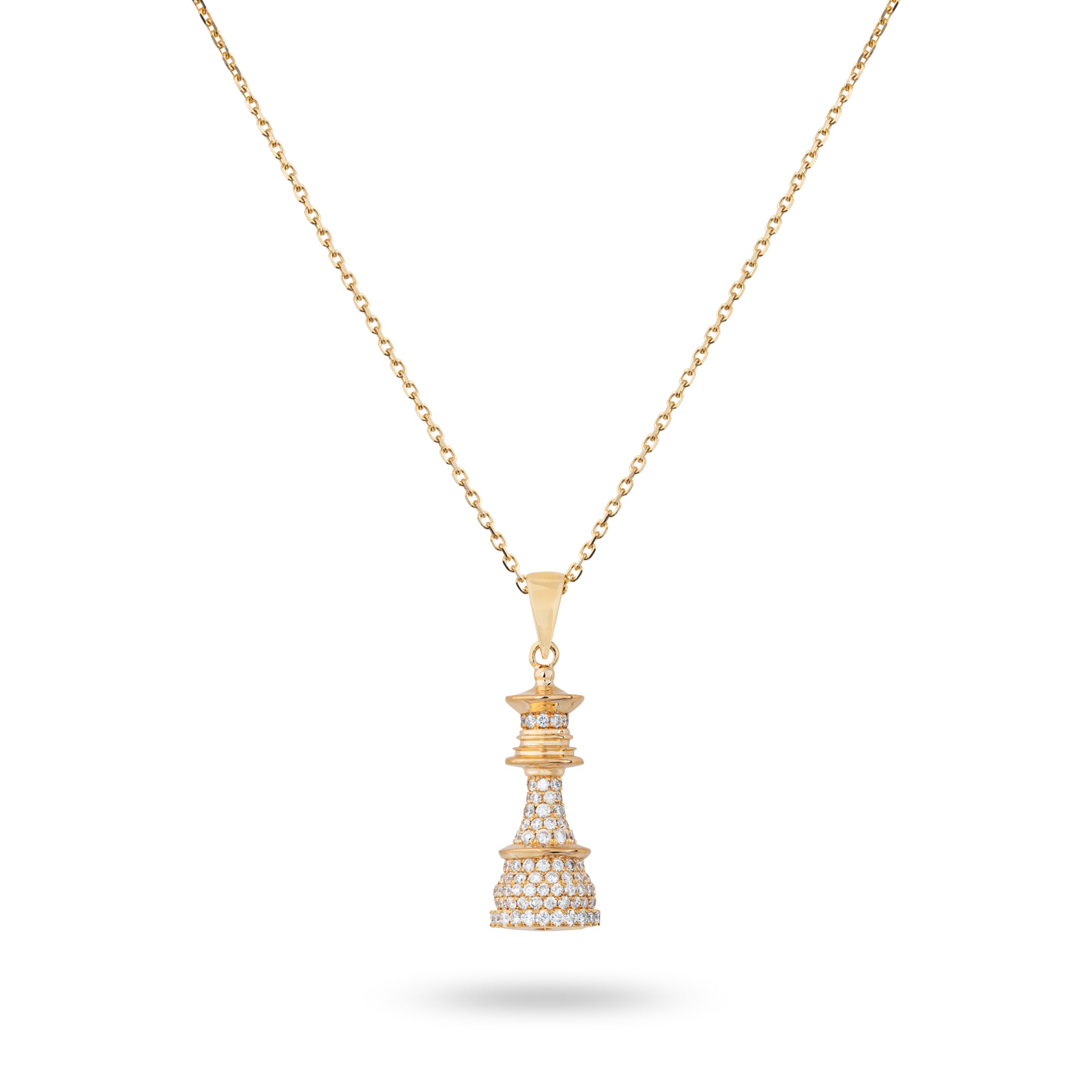 The Queen Power - Yellow Gold White Diamonds Necklace - Ksenia Mirella Jewellery 