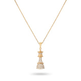 The Queen Power - Yellow Gold White Diamonds Necklace - Ksenia Mirella Jewellery 