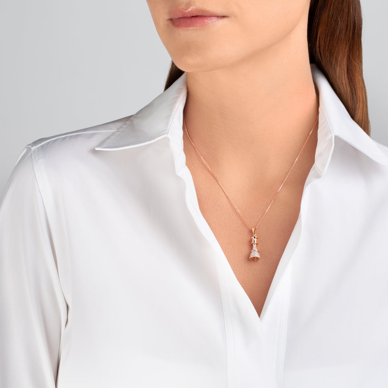 The Queen Power - White Gold White Diamonds Necklace - Ksenia Mirella Jewellery 