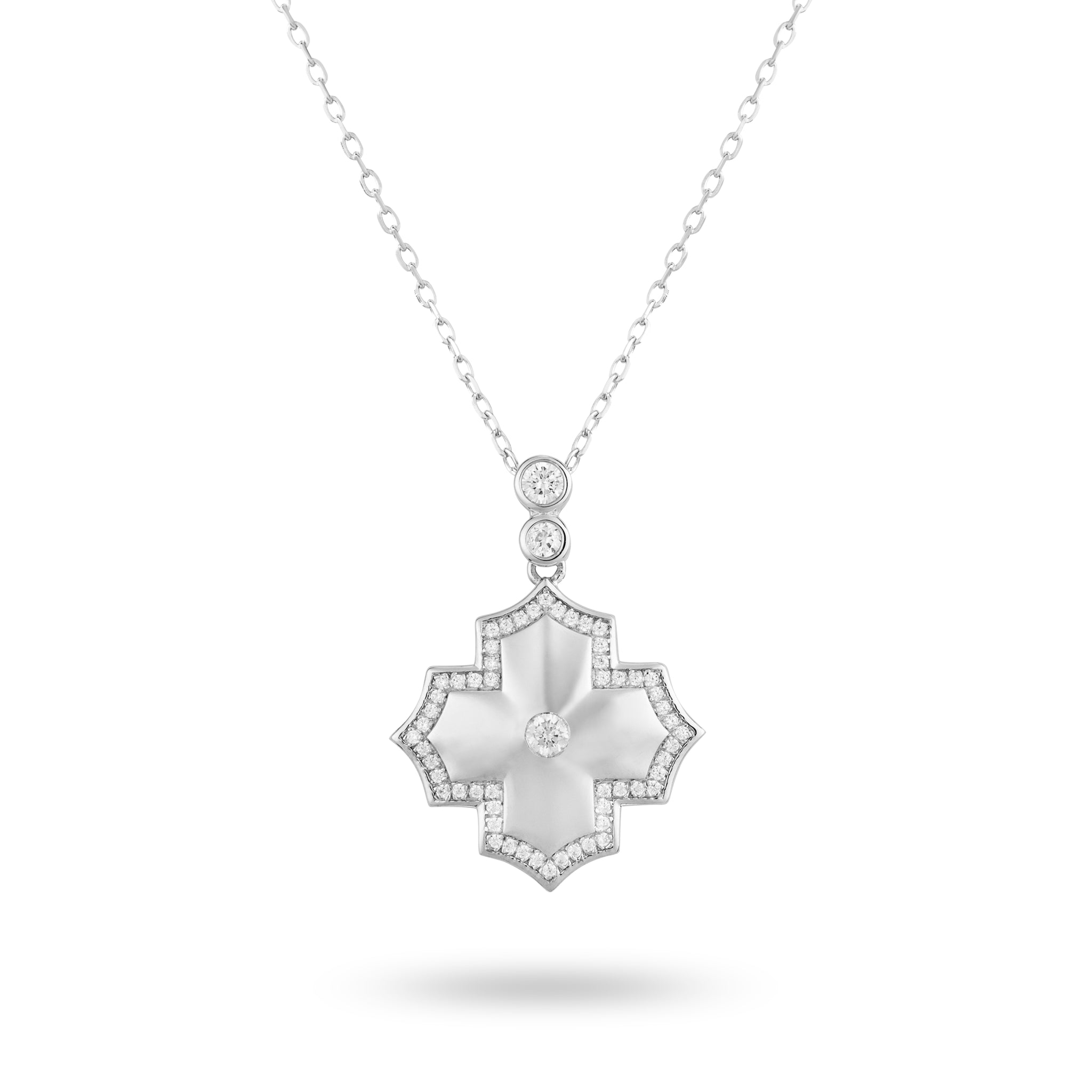 Regal Amulet- White Gold Necklace - Ksenia Mirella Jewellery 