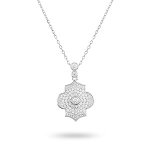 Regal Power- White Gold Pave Necklace - Ksenia Mirella Jewellery 