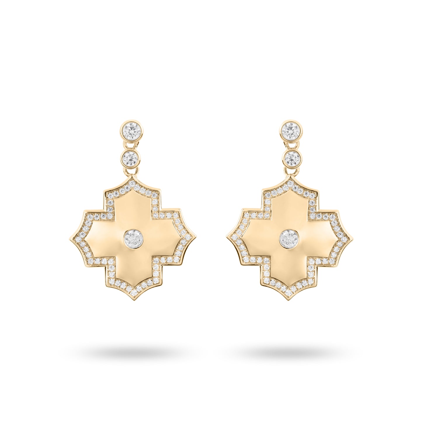 Regal Amulet-Yellow Gold Earrings - Ksenia Mirella Jewellery 