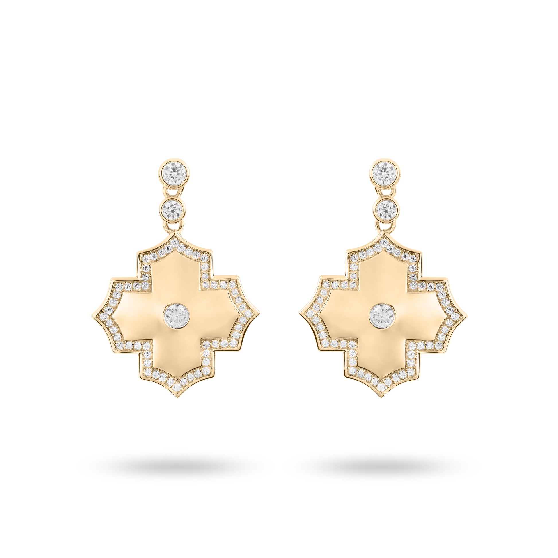 Regal Amulet-Yellow Gold Earrings - Ksenia Mirella Jewellery 