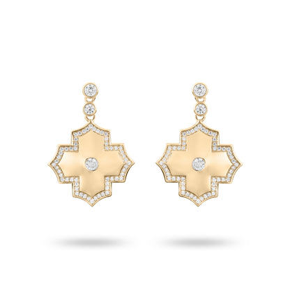 Regal Amulet-Yellow Gold Earrings - Ksenia Mirella Jewellery 