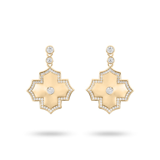 Regal Amulet-Yellow Gold Earrings - Ksenia Mirella Jewellery 