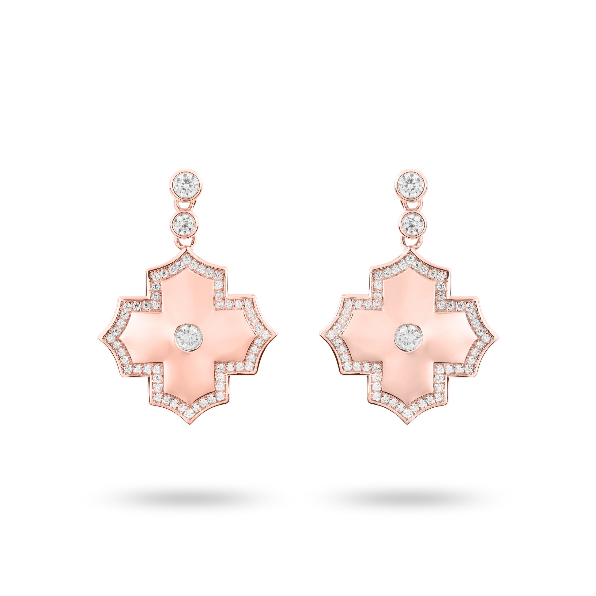 Regal Amulet-Rose Gold Earrings - Ksenia Mirella Jewellery 