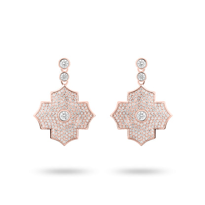 Regal Amulet- Rose Gold Pave Earrings - Ksenia Mirella Jewellery 