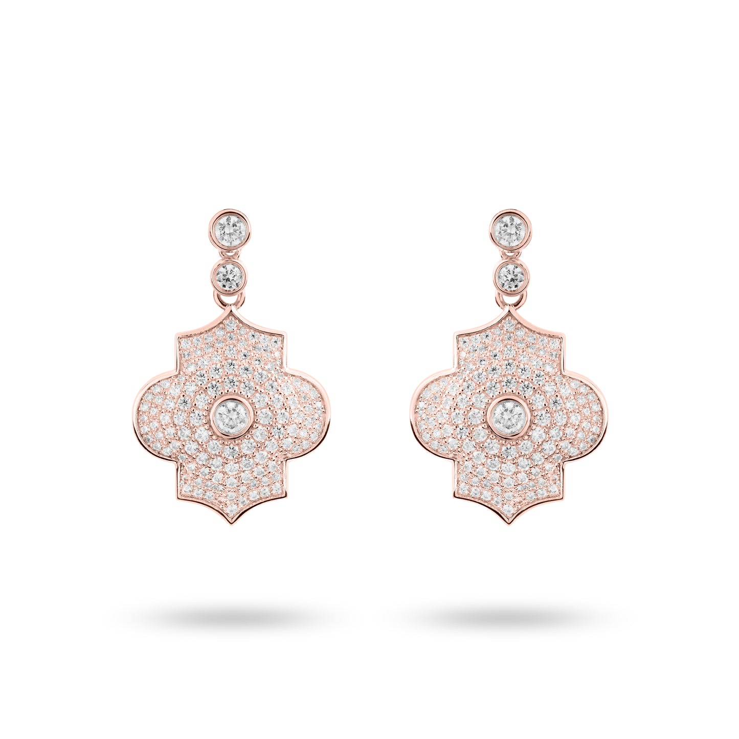 Regal Power- Rose gold pave earrings - Ksenia Mirella Jewellery 