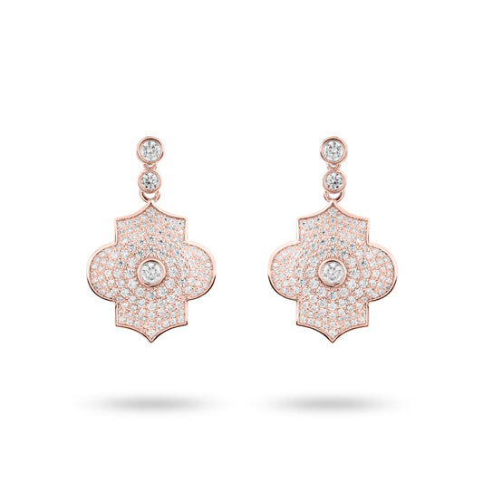 Regal Power- Rose gold pave earrings - Ksenia Mirella Jewellery 