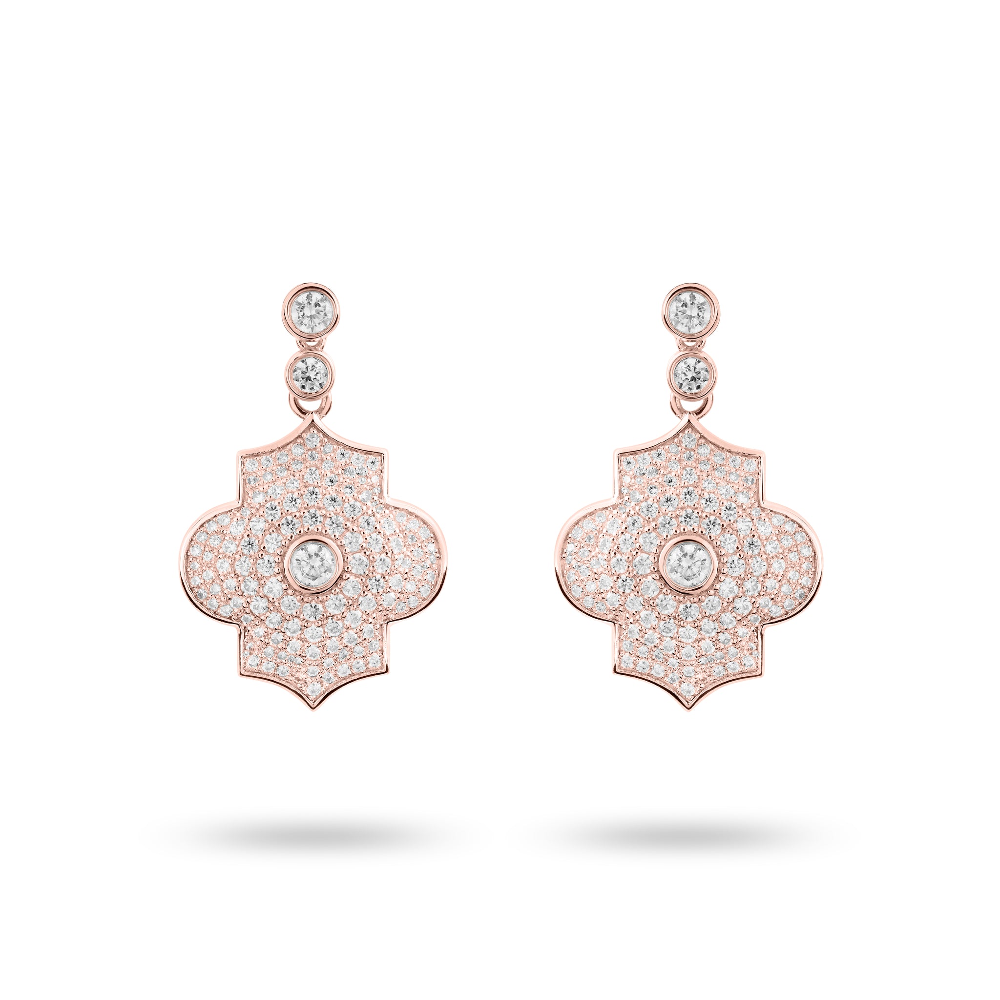 Regal Power- Rose gold pave earrings - Ksenia Mirella Jewellery 
