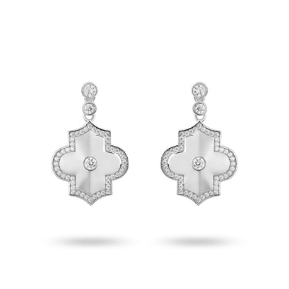 Regal Power -White Gold Earrings - Ksenia Mirella Jewellery 