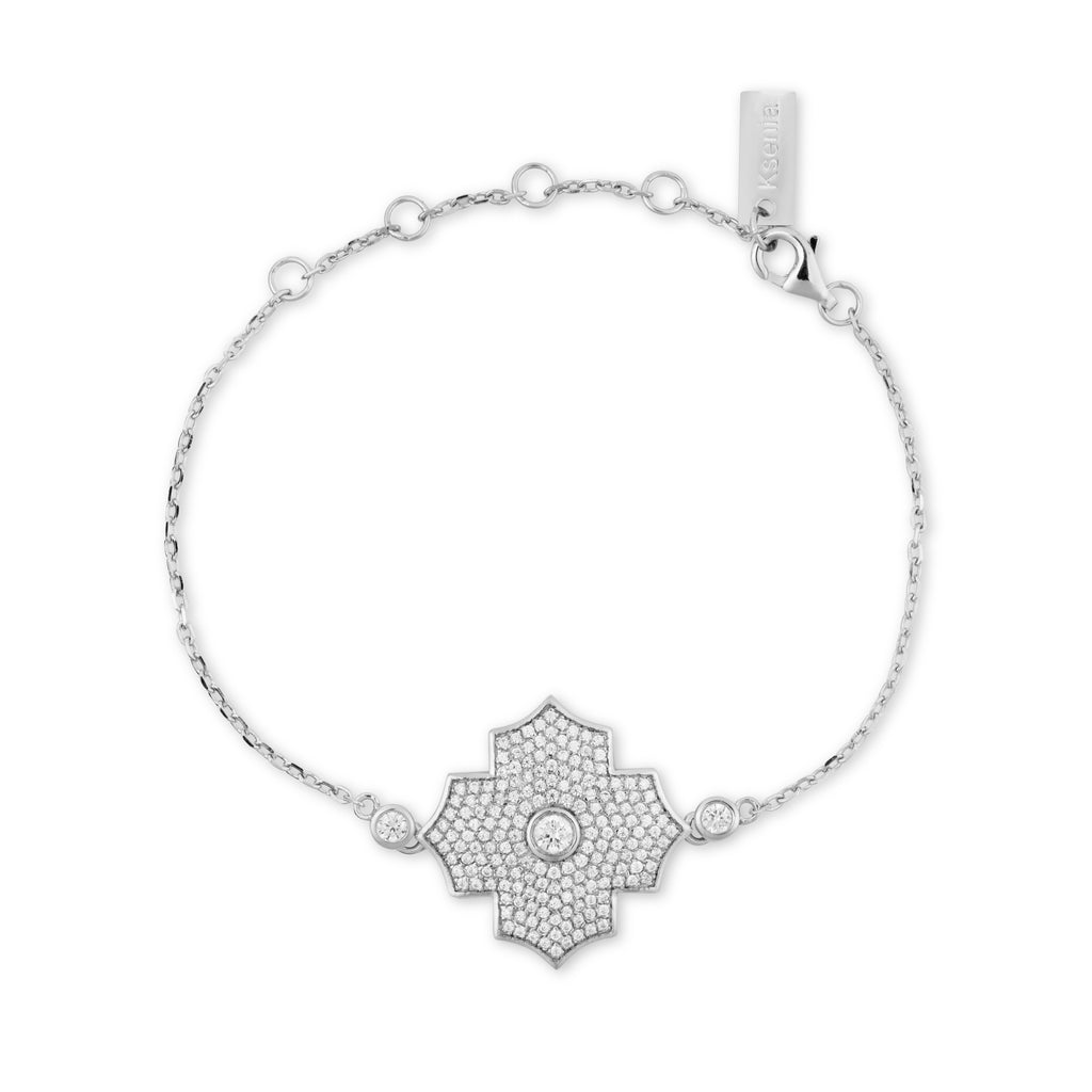 Regal Amulet- White Gold Pave Bracelet - Ksenia Mirella Jewellery 